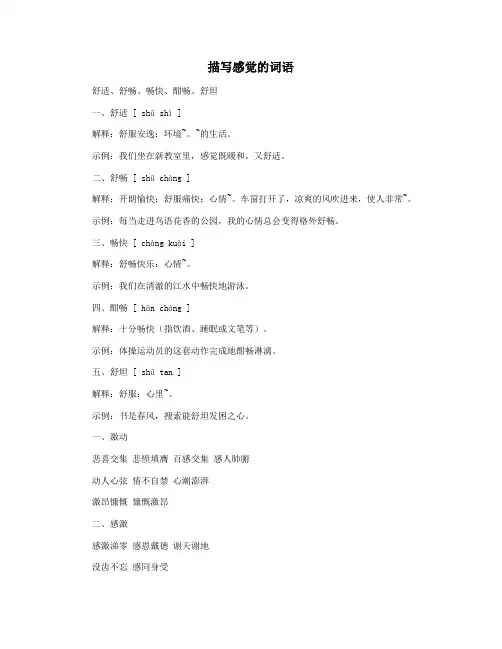 描写感觉的词语
