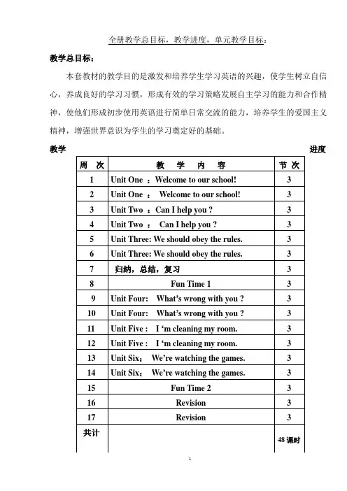人教精通版英语小学五年级下册教案全册