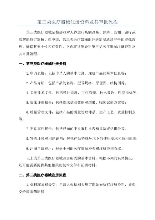 第三类医疗器械注册资料及其审批流程