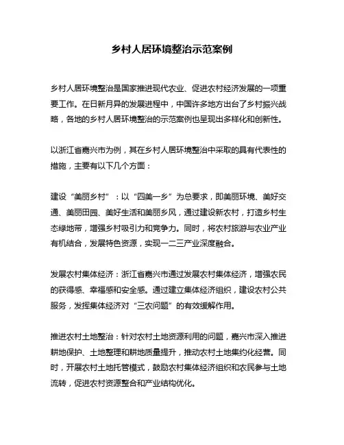 乡村人居环境整治示范案例