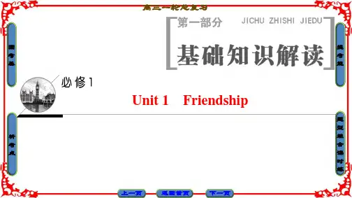 2018高三英语(浙江专版)一轮复习第1部分必修1Unit1Friendship
