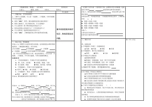 人教版-物理九年级能源家族、核能教学案