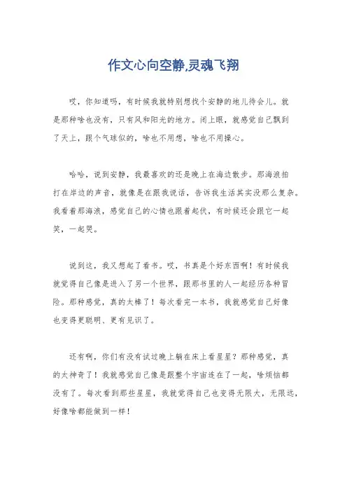 作文心向空静,灵魂飞翔