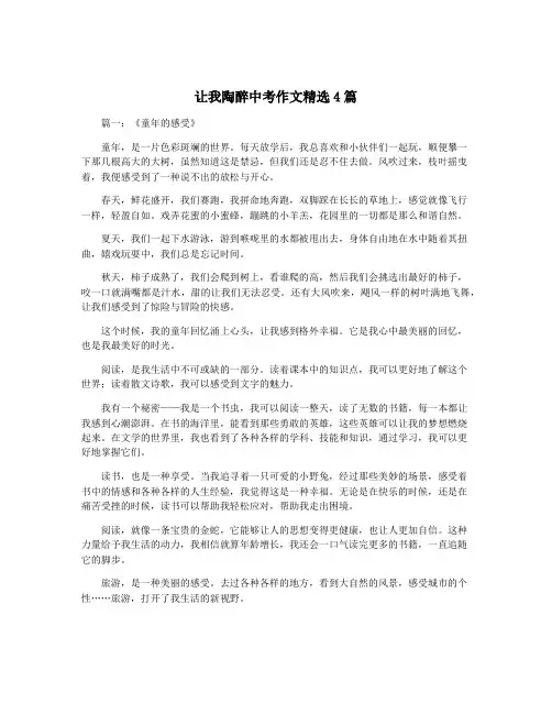 让我陶醉中考作文精选4篇