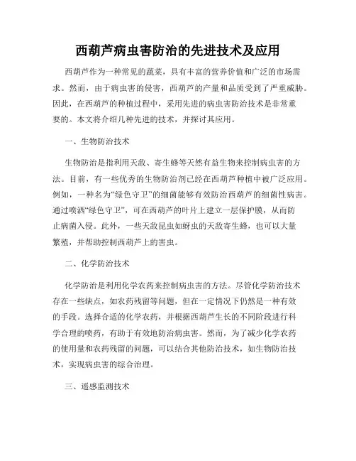 西葫芦病虫害防治的先进技术及应用