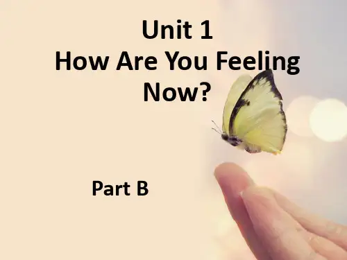 五年级下册英语课件-Unit 1 How Are You Feeling Now Part B 陕旅