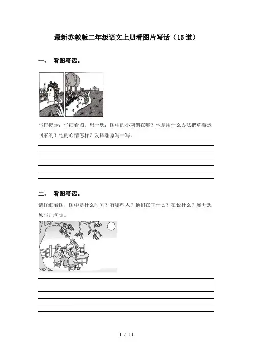 最新苏教版二年级语文上册看图片写话(15道)