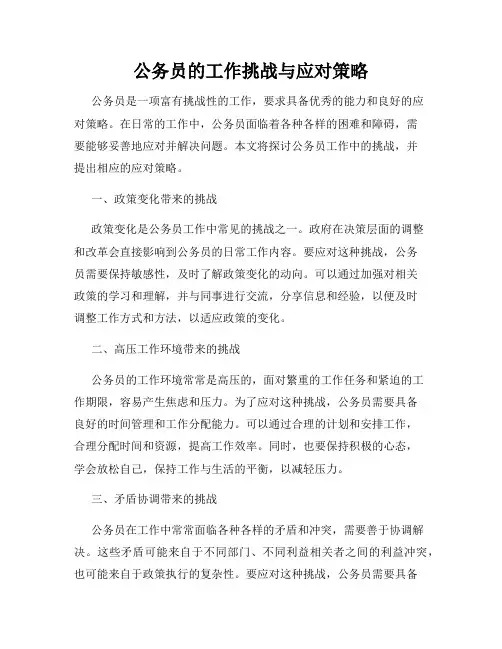 公务员的工作挑战与应对策略