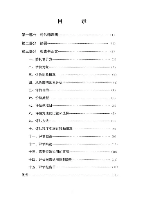 资产评估报告范例