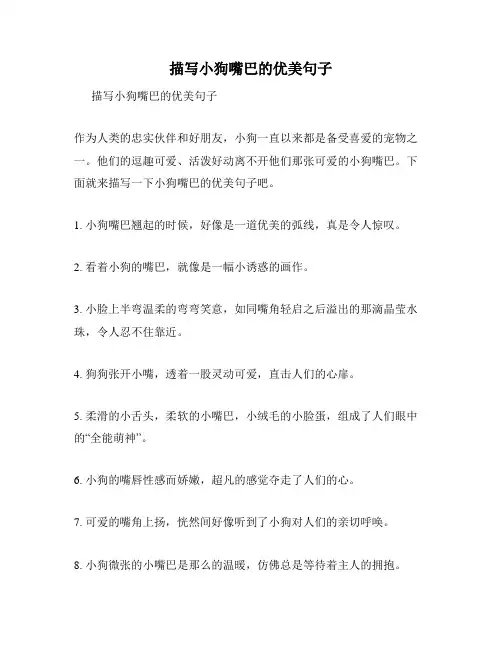 描写小狗嘴巴的优美句子
