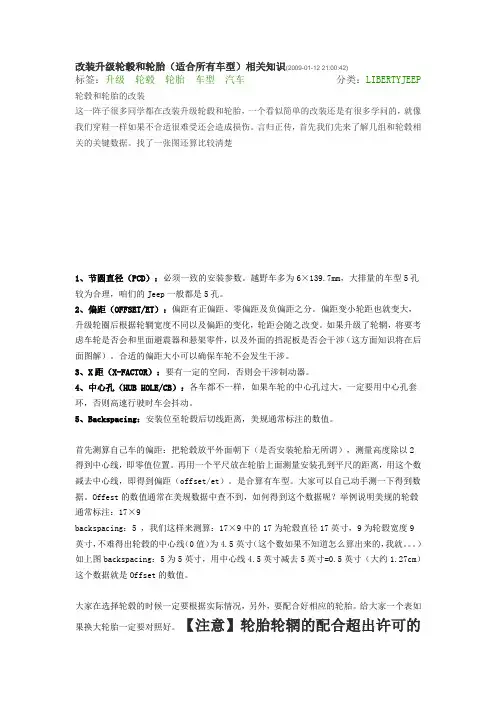 改装升级轮毂和轮胎(适合所有车型)相关知识