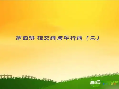 九年级数学中考专题(空间与图形)-第四讲《相交线与平行线2》课件(北师大版)