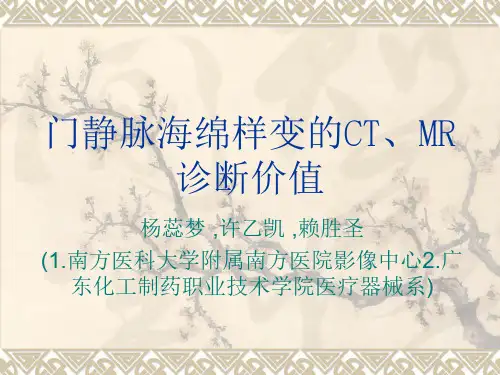 医学影像-门静脉海绵样变的CT、MR诊断价值