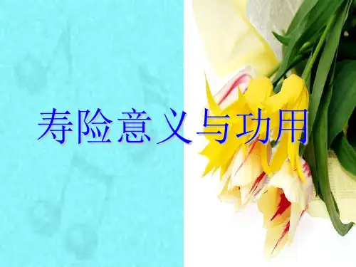 寿险意义与功用