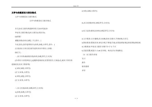 文学与传媒系实习报告格式