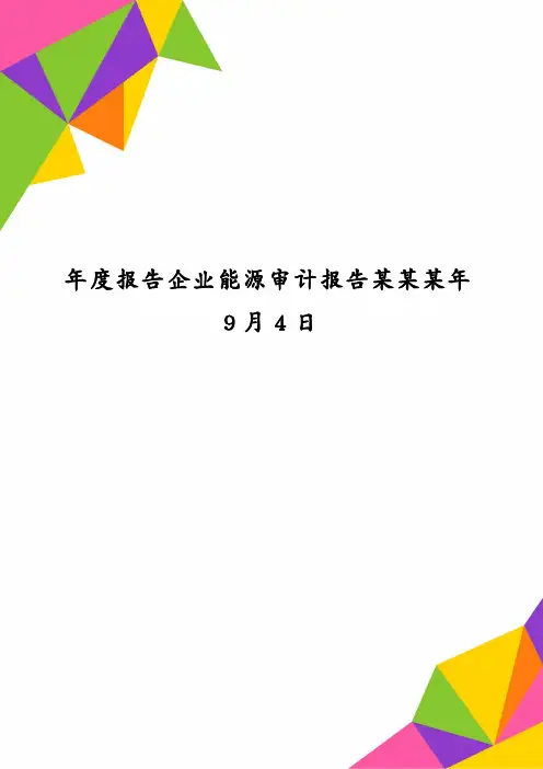 年度报告企业能源审计报告某某某年9月4日