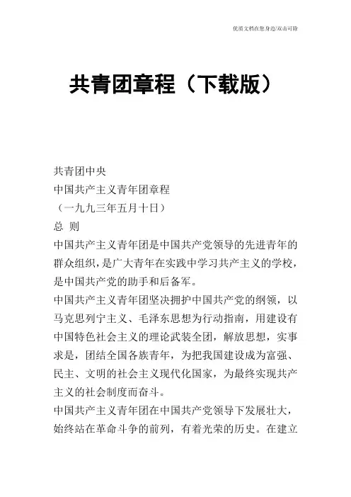 共青团章程(版)