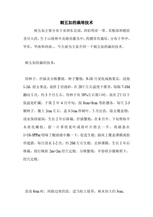 刺五加的栽培技术.doc
