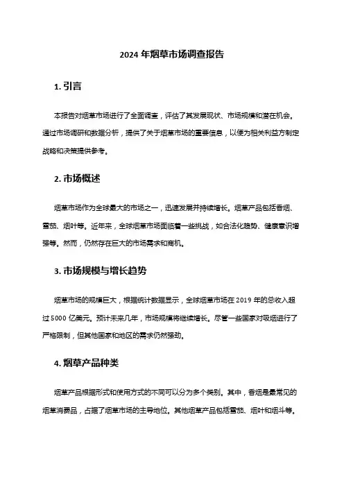 2024年烟草市场调查报告