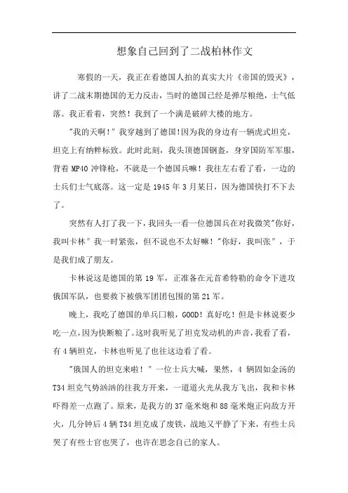 想象自己回到了二战柏林作文
