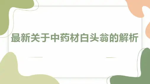最新关于中药材白头翁的解析