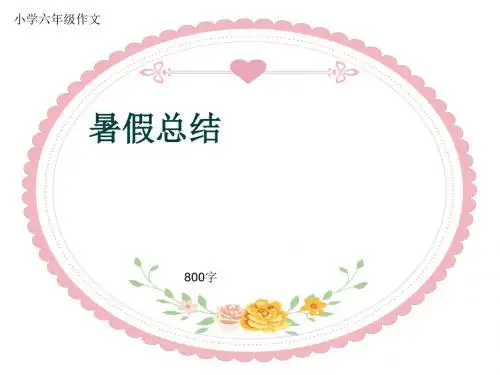 小学六年级作文《暑假总结》800字(共9页PPT)