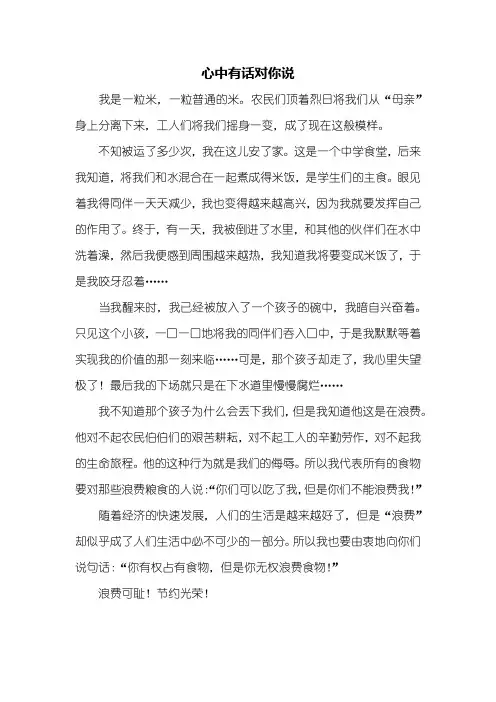 初三作文：心中有话对你说作文600字