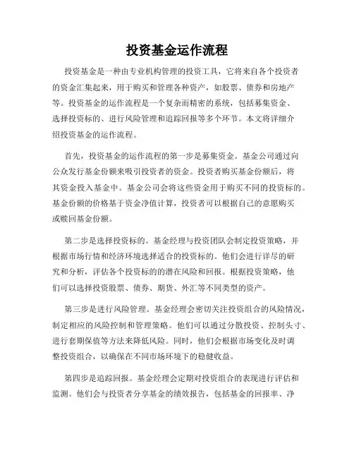 投资基金运作流程