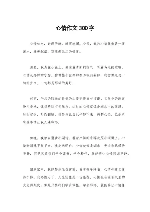 心情作文300字