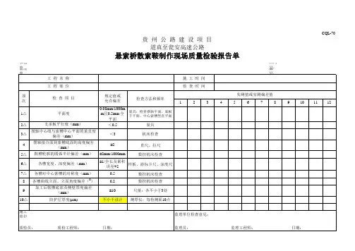 悬索桥散索鞍制作现场质量检验报告单