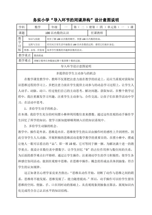 导入环节设计意图说明