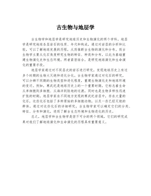 古生物与地层学
