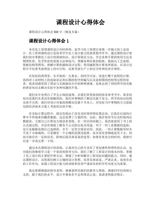 课程设计心得体会