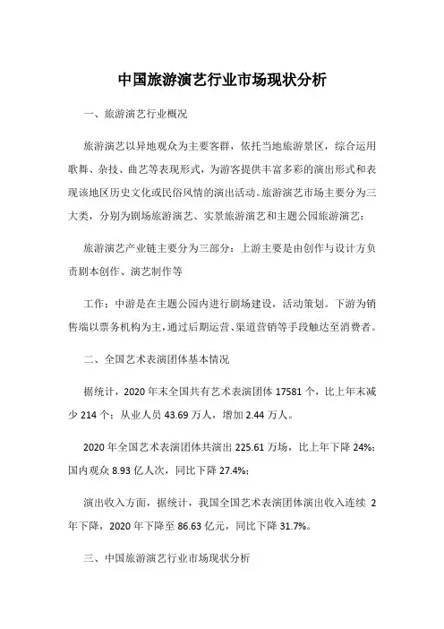中国旅游演艺行业市场现状分析