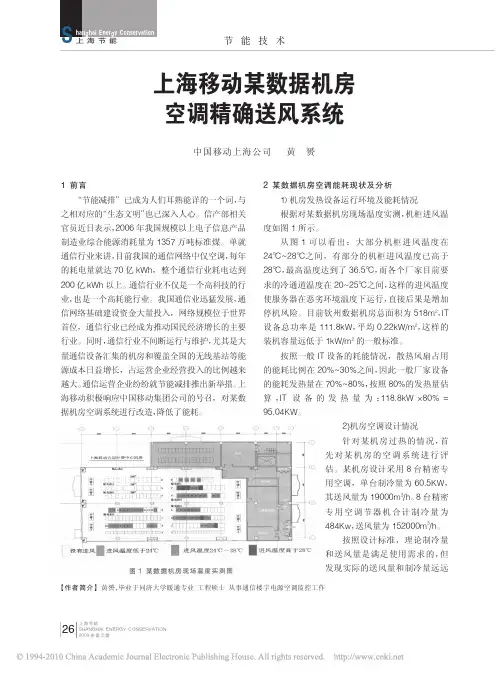 上海移动某数据机房空调精确送风系统
