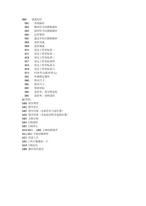 华中数控指令