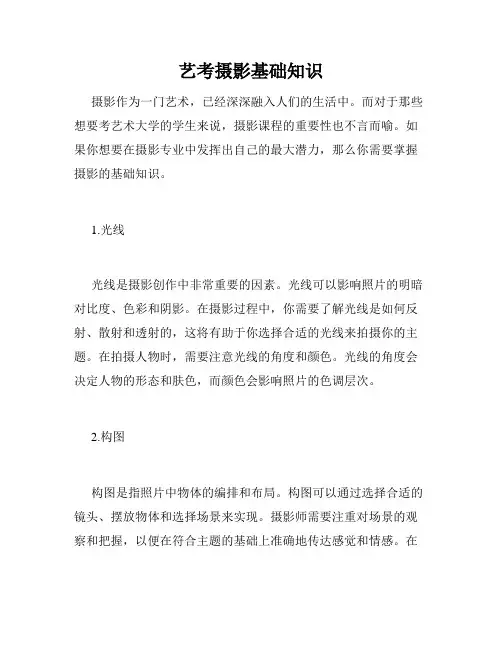 艺考摄影基础知识