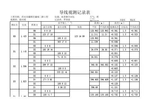 导线观测记录表