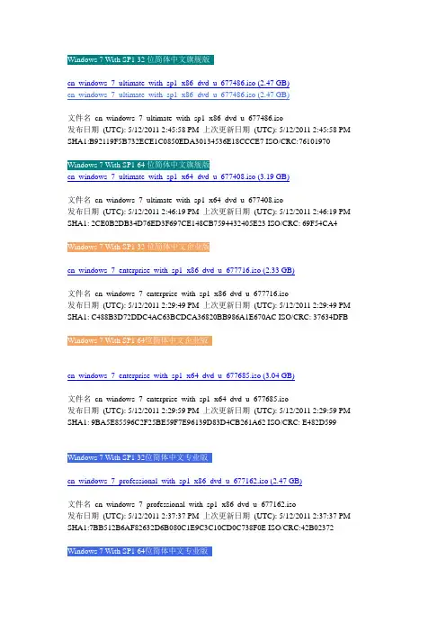 Windows7原版镜像下载链接