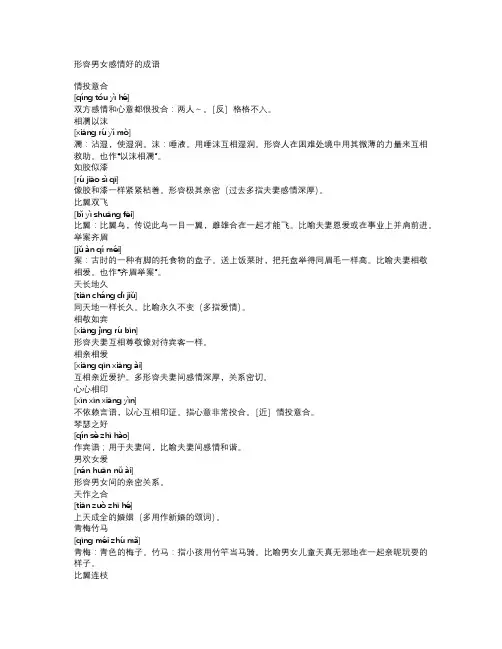 形容男女感情好的成语