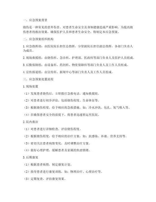 患者烧伤应急预案范文
