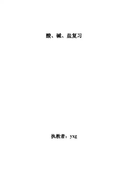 九年级化学酸碱盐复习教案