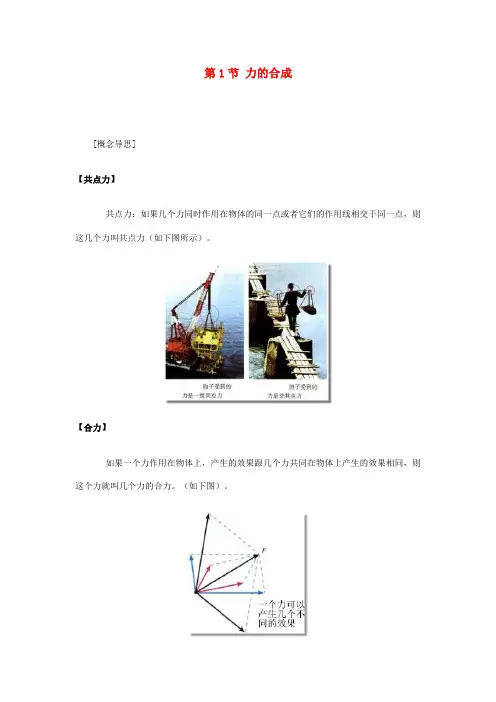 高中物理 5.1 力的合成学案1 鲁科版必修1