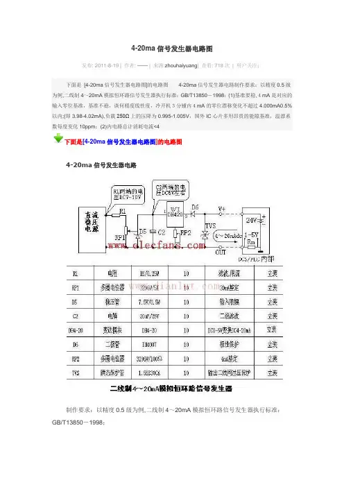 4-20ma信号发生器电路图111