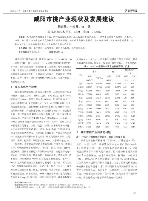 咸阳市桃产业现状及发展建议