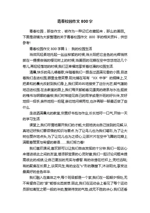 青春校园作文800字
