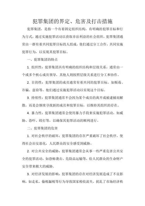 犯罪集团 名词解释