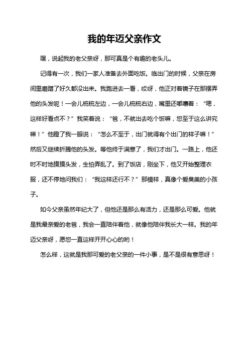 我的年迈父亲作文