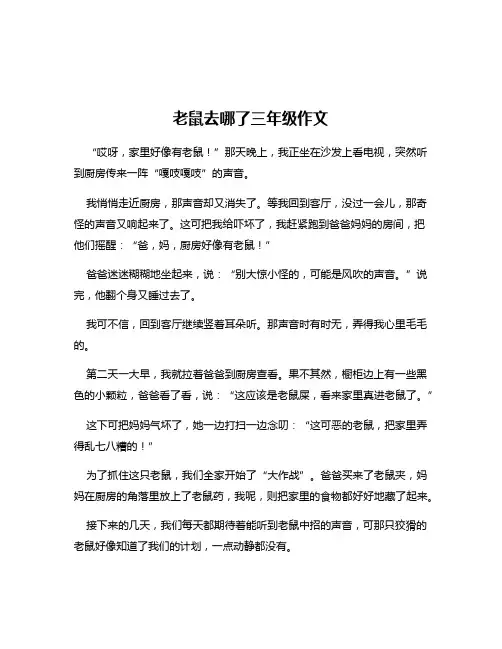 老鼠去哪了三年级作文