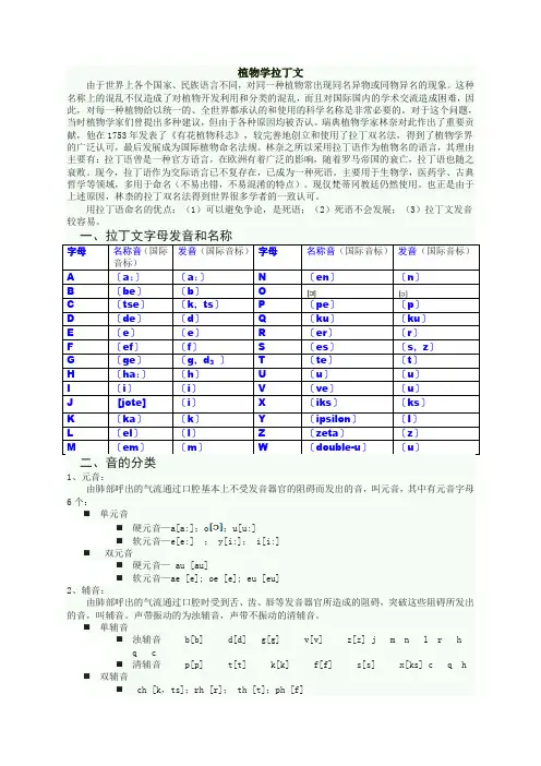 植物学中的拉丁语